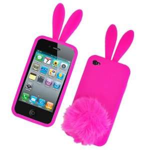  Bunny Skin Case With Furry Tail for Apple iPhone 4 