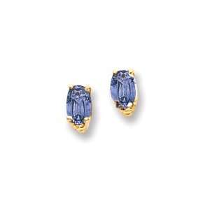  14k 5x3mm Oval Tanzanite Earrings West Coast Jewelry 