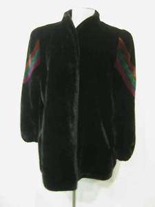 vtg 70s 80s Sasson Borgazia Plush Faux Fur Ladies Coat  