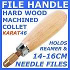 Wooden Handle with Chuck for 14 16cm Swiss Needle File