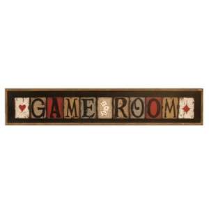 Vintage Wood Distressed Game Room Sign 36.5 Length  