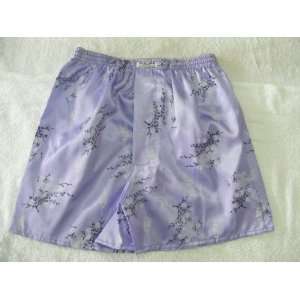  Mens 100% Thai Silk Boxer Shorts  Lavender with Oriental 