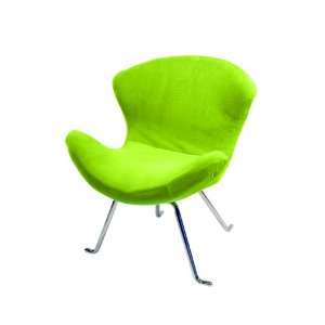 TWO Ultra Soft Wing Chair Modern Retro Lime Green 