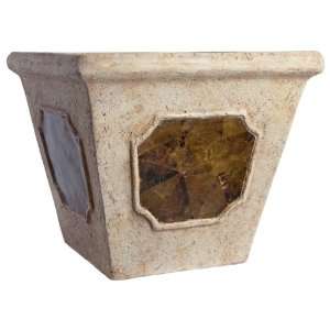   Inch Dia. Composite Urn Planter with Shell Inlay Patio, Lawn & Garden