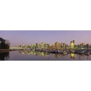  Buildings Lit Up at Dusk, Vancouver, British Columbia 