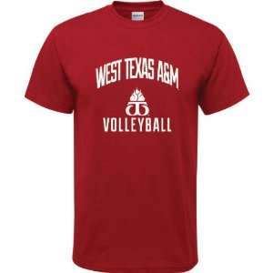 West Texas A&M Buffaloes Cardinal Red Youth Volleyball Arch T Shirt