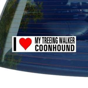 Love Heart My TREEING WALKER COONHOUND   Dog Breed   Window Bumper 