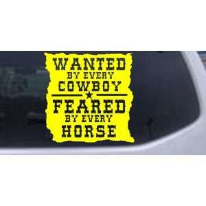  Wanted By Cowboys Feared By Horses Western Car Window Wall 