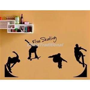  DIY Home Decor Cool Small Skateboarders Wall Decal Sticker 