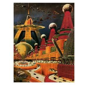 Sci Fi   Future Atomic City, 1942 Premium Giclee Poster Print by Frank 