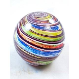 Murano Design Glass Art Multicolored Bubble Paperweight XL PW 6117