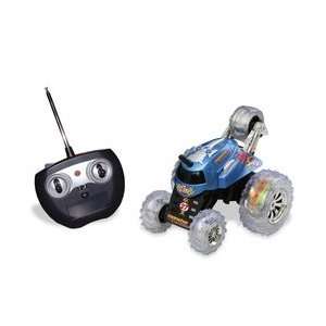  R/C Monster Tumbler Car with Lights   Blue Toys & Games
