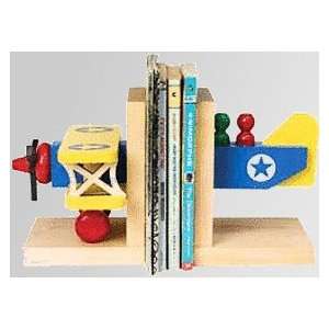  Biplane wooden bookends Maple Landmark Name Trains Toys 